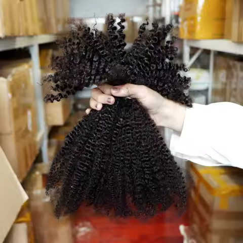 4C Afro Kinky Bulk Human Hair Extensions No Weft 30g/Pack Brazilian Remy Bulk for Locs Micro Twist B