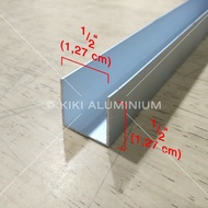 Kanal U Aluminium 1/2" (1.3 cm) - Tebal 1 mm - P. 6 meter