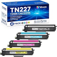 TN-227BK/C/M/Y Replacement for Brother TN227 High Yield Toner Cartridge 4 Pack MFC-L3770CDW MFC-L375
