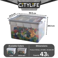 Citylife 16L/43L Transparent Organizer Stackable Storage Container Box With Extra Compartment Tray Lego X-60111218