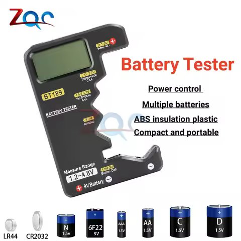 BT-189 AA/AAA/C/D/9V/4.8V/1.5V Battery Capacity Tester Battery Tester BT189 LCD Display Universal Ch