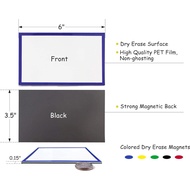 Magnetic Dry Erase Labels Ultra-Large 6x3.5Inch, 5Pcs Thick Dry Erase Magnets Rewritable Magnetic La