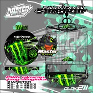 Stiker Decal Sangkar Bulat Murai MONSTER ENERGY High Quality BISA REQUEST