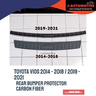 Toyota Vios 2014 - 2018 / 2019 - 2021 Rear Bumper Protector Carbon Fiber ABS protective decorative c