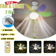 LED Ceiling Fan Light 30w/40w E27 Ceiling Fan Light with Remote Control 3000k-6500k Bulb Ceiling Fan