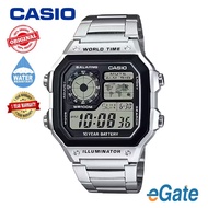 [100% Original] 1YearWarranty Casio AE-1200WHD-1AV Men Digital WORLD TIME Stainless Steel Strap Orig