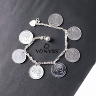 VENYSS GELANG RANTAI TANGAN SYILING COIN 5 LIMA SEN SILVER PERAK ASLI