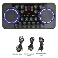 ❈V300 Pro Sound Card Audio Live Streaming Sound Card Headset 10 Effects Bluetooth4.0 Audio Inter ☻B