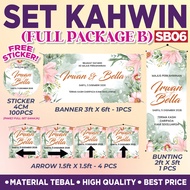 SET JIMAT BANNER BUNTING KAHWIN / WEDDING BANNER BUNTING / HARGA MURAH / READY DESIGN /FREE GIFT