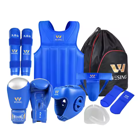 Wesing Sanda Gear Set for Men Women 8 Pcs Boxing MMA Protector Gears Sanda Competition Training Equi