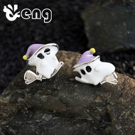 Original Fun and Quirky Enamel Drip Haunted Spirit Little Ghost S925 Silver Stud Earrings DD122-Y926