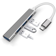 Adaptador Usb Tipo C, 4 Portas, Multiplas Divisor, Otg,