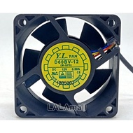 1 PC D60BV-12 6025 12V 0.50A 0.5A Bóng Đôi Fan 6 Cm Máy Chủ Máy Tính CPU Tủ Cung Cấp Điện Quạt Tản N