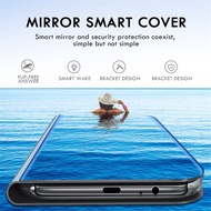 Casing Oppo A 54 A 74 A54 A74 4G 5G Case Smart Clear View Mirror Leath