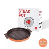 Steak pot 22cm and 24cm grill contains 2 pcs grill pan frying pan frying pan frying pan