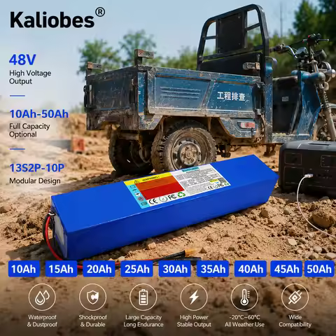 48V Electric Scooter Battery 13S 10Ah 20Ah 30Ah 35Ah 40Ah 45Ah 50Ah 21700 Grade-A Cells 2500W Built-