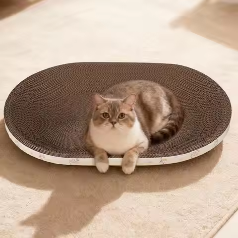 Cardboard Cat Scratcher Funny Corrugated Oval Furniture Protector Paper Cat Scratch Furniture Protec