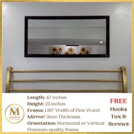 Rectangle Wall Mirror Wood Frame 23 inches x 47 inches