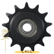CHIC Convex Idler Gear, 13 Tooth C45 Carbon Steel Chain Idler Sprocket, Durable 10mm Bore 1/2" Pitch