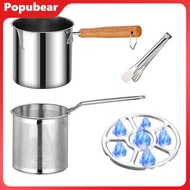 Stainless Steel Deep Fryer Pot with Basket Lid Deep Oil Fryer Pan Multi-Purpose Mini Fryer Pan for F
