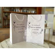 PUTIH Paperbag WAFER WHITE SCREEN PRINTING/CUSTOM NAME - SIZE 15X8X25 - ASUL ASHUL SOUVENIR PAPER BA