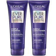 L'Oreal Paris EverPure Purple Shampoo and Conditioner Set, Sulfate-Free, Suitable for Golden, Bleach