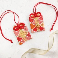 最後一個。【可客製祝福】和風富士山。御守款平安符袋 (可繡名字