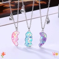 FACC-H 3Pcs BFF Necklaces, Alloy Cute Matching Heart Pendant Necklace,  Friendship Friendship Jewelr
