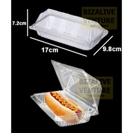 [100pcs±] Plastic Tray with Lock OP-L027  | Hot Dog Box | Bakery Disposable Clear Food Box | Bekas Makanan  Roti Sosej