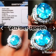 Ring Blue Topaz Swiss Cut Crystal Bottom + Memo SGR Lab