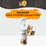 Pet Ganick Flea & Tick Spray 225ML (For Dog & Cat) E5pts
