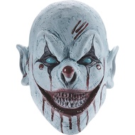 Topeng Badut Seram Menakutkan - Topeng Kepala Penuh Lateks yang Menyeramkan untuk Cosplay Halloween,