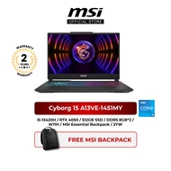 MSI Cyborg 15 A13VE-1451MY (i5-13420H/RTX 4050/512GB SSD/DDR5 8GB*2/W11H/MSI Essential Backpack/2YW)