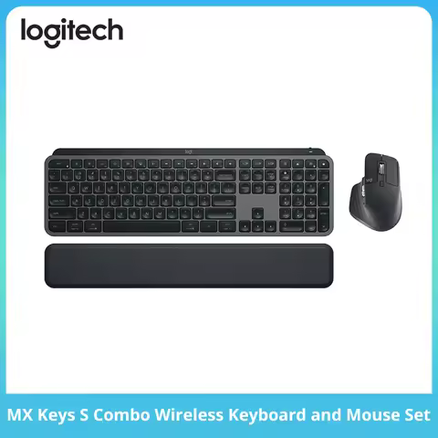 Logitech MX Keys S Combo Wireless Keyboard and Mouse Combo Bluetooth Ultra Slim Ergonomic Office Des