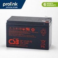 Prolink 12V/12AH CSB VRLA Maintenance-Free Sealed Lead Acid Battery AGM Technology APC Replacement B