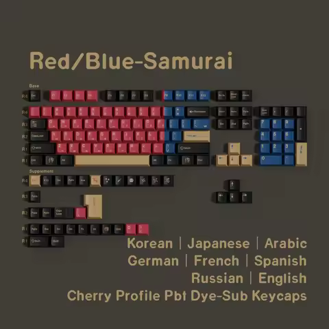 GMK Keycaps Korean Spanish Pbt Cherry Profile Blue Red Samurai Big Set Key Caps French German Arabic