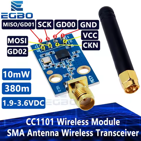 CC1101 Wireless Module With SMA Antenna Wireless Transceiver Module For Arduino 315/433/868/915MHZ