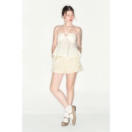 Short Pants with Raised Pockets Beige - Dottie