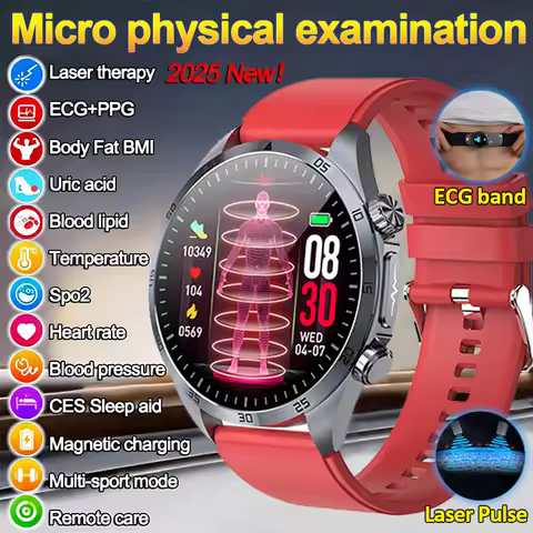 New ECG+PPG Smart Watch Pulse Therapy Micro Physical Examination Man Blood Fat Uric Acid CES Sleep A