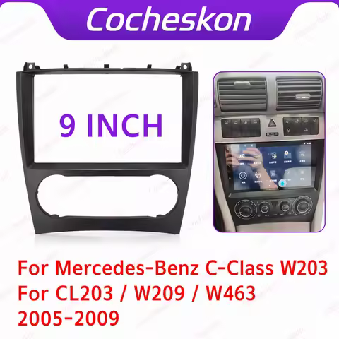 Car Radio Frame For Mercedes Benz C-Class W203 CLC Class W203 CLK Class W209 9 inch Stereo Panel Har