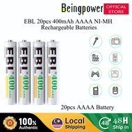 EBL 16pcs 20pcs 400mAh Ni-MH AAAA Rechargeable Battery For Flashlight Doorbell Alarm Clock Surface P