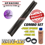 FORK SPRING WAVE125 with FORK OIL, OIL SEAL COMBO SET WAVE-125 WAVE 125 "GP RACING"
