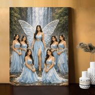 7 Angels Poster Painting Style Wall Decoration MDF Material