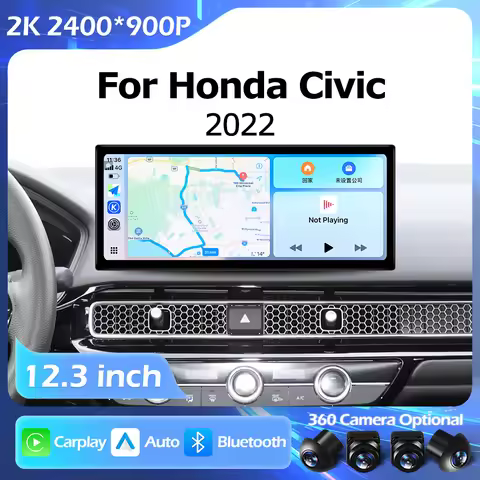 Auto Carplay Android OS 12.3 inch For Honda Civic 2022 Car Radio Multimedia Video Player Navigation 