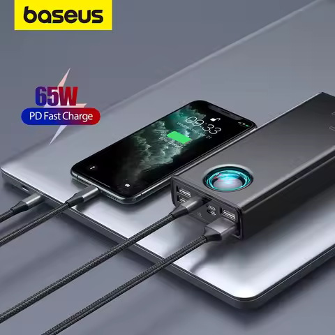 Baseus 65W Power Bank PD QC Quick Charge Powerbank Portable External Battery For Laptop Tablet For i