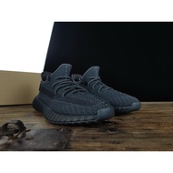 Real Shot❤ Texture Sneakers Adidas Original yeezy Boost 350 V2 ''Black Non-Reflective'' FU9006 Origi