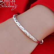 With certificate 999 sterling silver bracelet women's silver配证书 999纯银手镯女银满天星手镯镀银手镯银