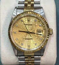 Rolex 16233J 金電腦面鑽石字