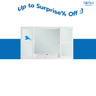 หน้าต่างบานเลื่อนอลูมิเนียมพร้อมเกล็ดระบายอากาศ (สูง 110 cm. กว้าง 180 cm.) SankyoAlumi J-TRUST JW7-