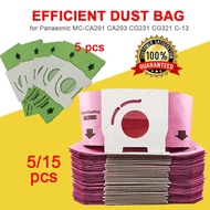 15PCS Vacuum Cleaner Bags Dust Bag C-13 Paper filter Panasonic Bag for MC-CA291 MC-CA391 MC-CA301 Vacuum Cleaner Accessories